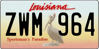 LA license plate ZWM964