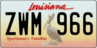 LA license plate ZWM966