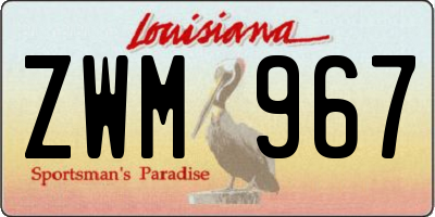 LA license plate ZWM967