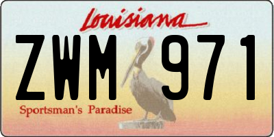 LA license plate ZWM971