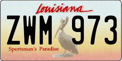 LA license plate ZWM973