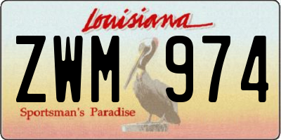 LA license plate ZWM974