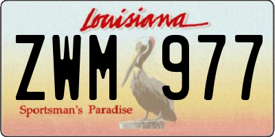 LA license plate ZWM977