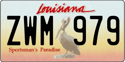 LA license plate ZWM979