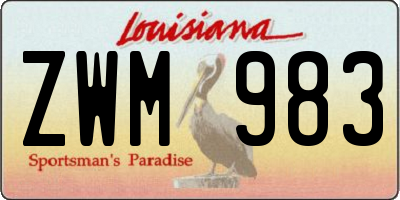 LA license plate ZWM983