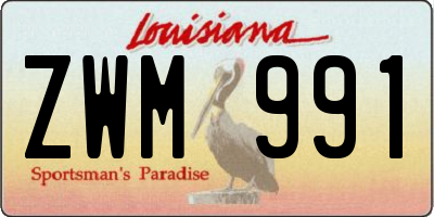 LA license plate ZWM991