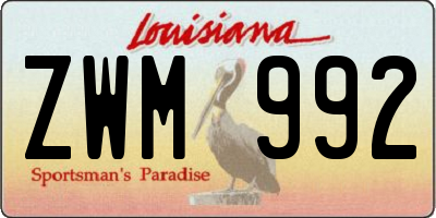 LA license plate ZWM992