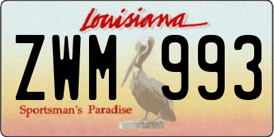 LA license plate ZWM993