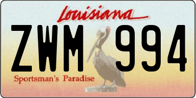 LA license plate ZWM994