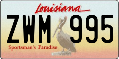LA license plate ZWM995