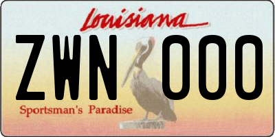 LA license plate ZWN000