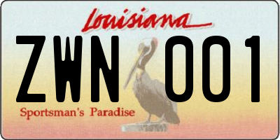 LA license plate ZWN001