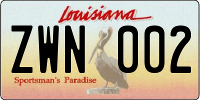 LA license plate ZWN002