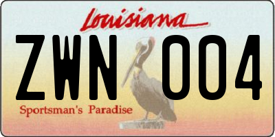 LA license plate ZWN004