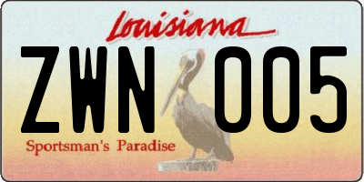 LA license plate ZWN005