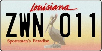 LA license plate ZWN011