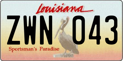 LA license plate ZWN043