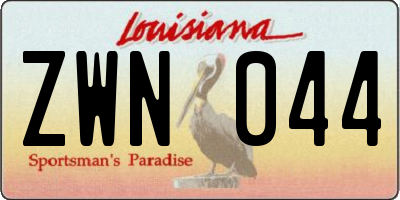 LA license plate ZWN044