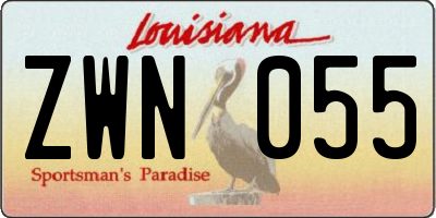 LA license plate ZWN055