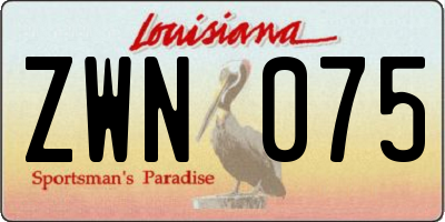 LA license plate ZWN075