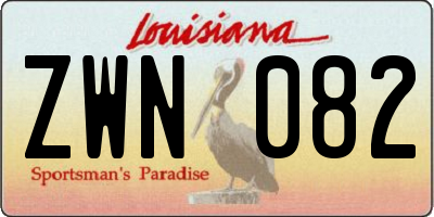 LA license plate ZWN082