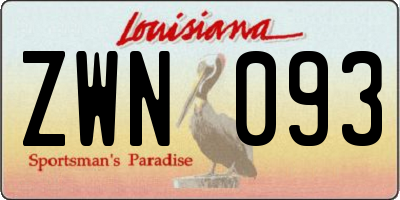 LA license plate ZWN093