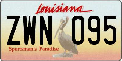 LA license plate ZWN095