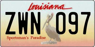 LA license plate ZWN097