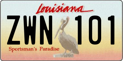 LA license plate ZWN101