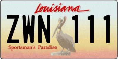 LA license plate ZWN111