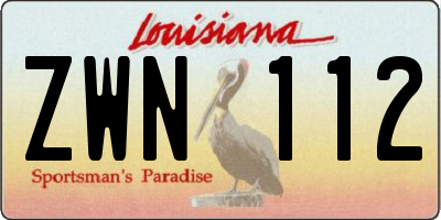 LA license plate ZWN112