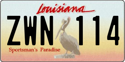 LA license plate ZWN114