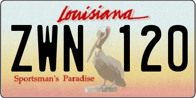 LA license plate ZWN120