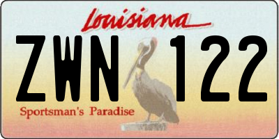 LA license plate ZWN122