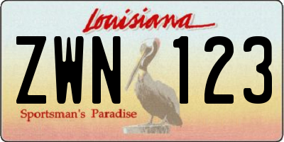 LA license plate ZWN123