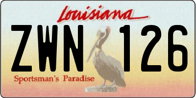 LA license plate ZWN126