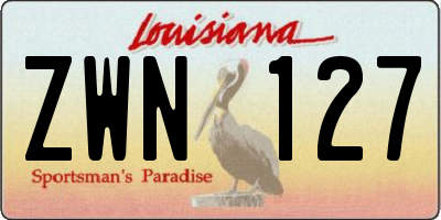 LA license plate ZWN127