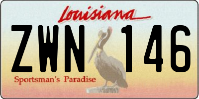 LA license plate ZWN146