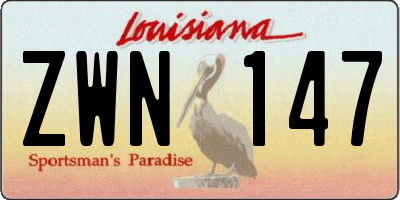 LA license plate ZWN147