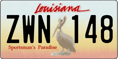 LA license plate ZWN148