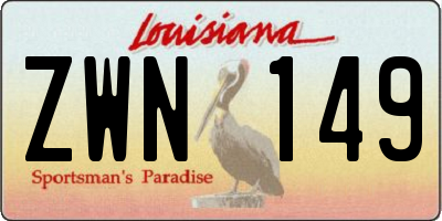 LA license plate ZWN149
