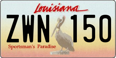 LA license plate ZWN150