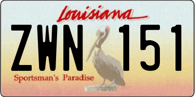 LA license plate ZWN151