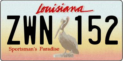 LA license plate ZWN152