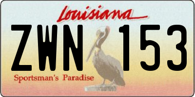 LA license plate ZWN153