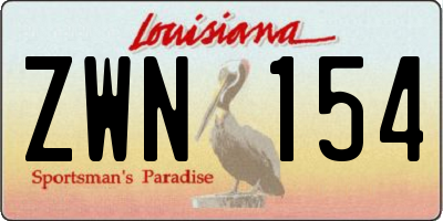 LA license plate ZWN154