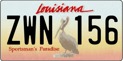 LA license plate ZWN156