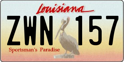 LA license plate ZWN157