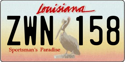 LA license plate ZWN158