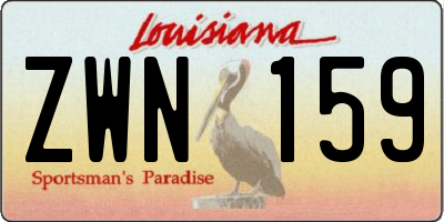 LA license plate ZWN159